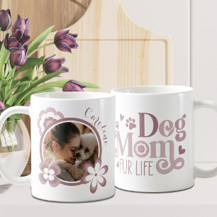Mug Fleurs Retro Fleur de Chien Blush Pink Photo perso