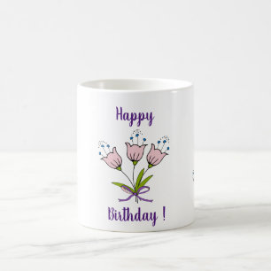 Mug Fleurs romantiques tulipes anniversaire minimalist