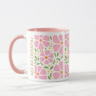 Mug Fleurs roses Abstraites joueuses