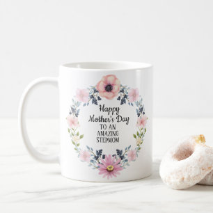 Mug Fleurs roses et bleues Bonne fête des Mères-Belle-