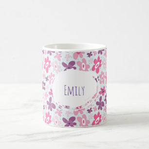 Mug Fleurs roses mignonnes Motif Whimsical Personnalis