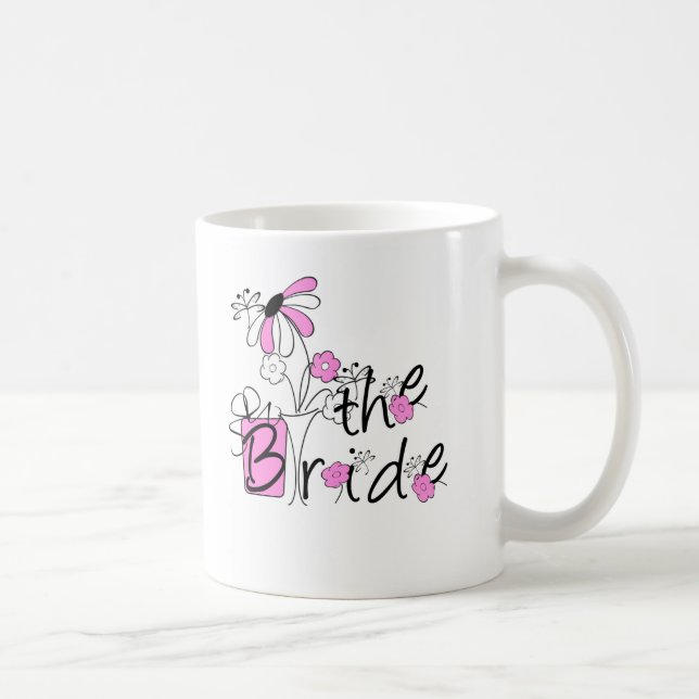 Mug Fleurs roses/noires la jeune mariée (Droite)
