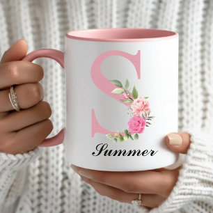 Mug Fleurs Roses Personnalisées Cadeau de Fête des