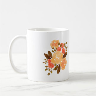 Mug Fleurs rouges orange vintages florales