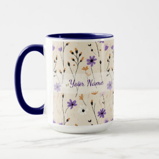 Mug Fleurs sauvages boho personnalisées