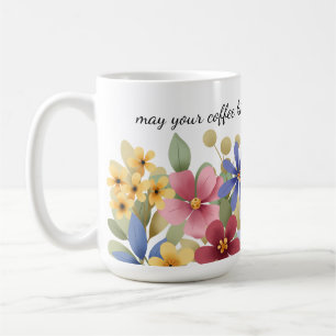 Mug Fleurs sauvages, Citation Café, Floral Fantaisiste