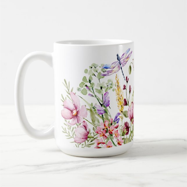Mug Fleurs sauvages et libellules (Gauche)