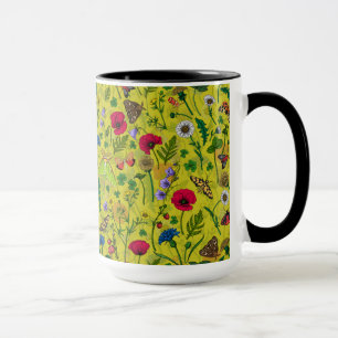 Mug Fleurs sauvages et papillons de nuit en vert