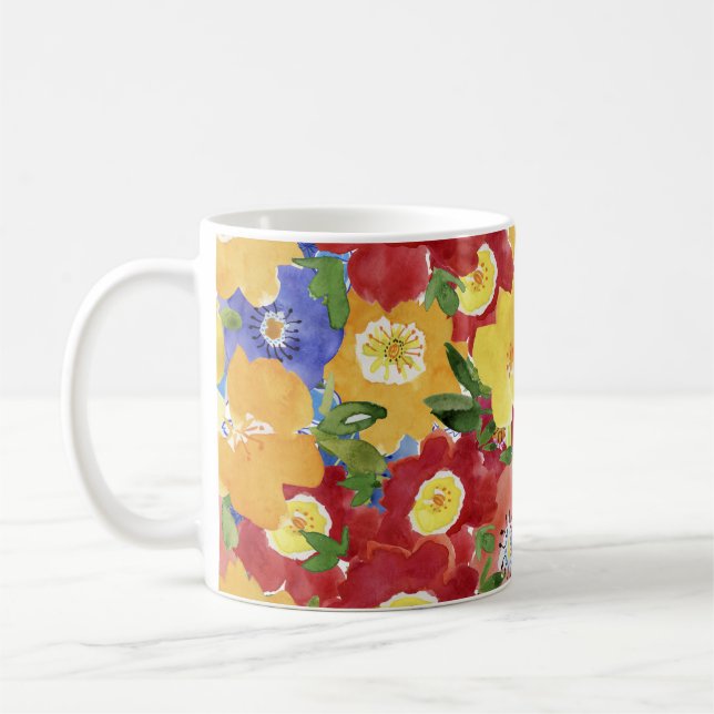 Mug Fleurs sauvages : Floral répété sans joint (Gauche)