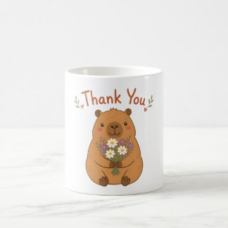 Mug Fleurs Sauvages Merci Capybara Mignon