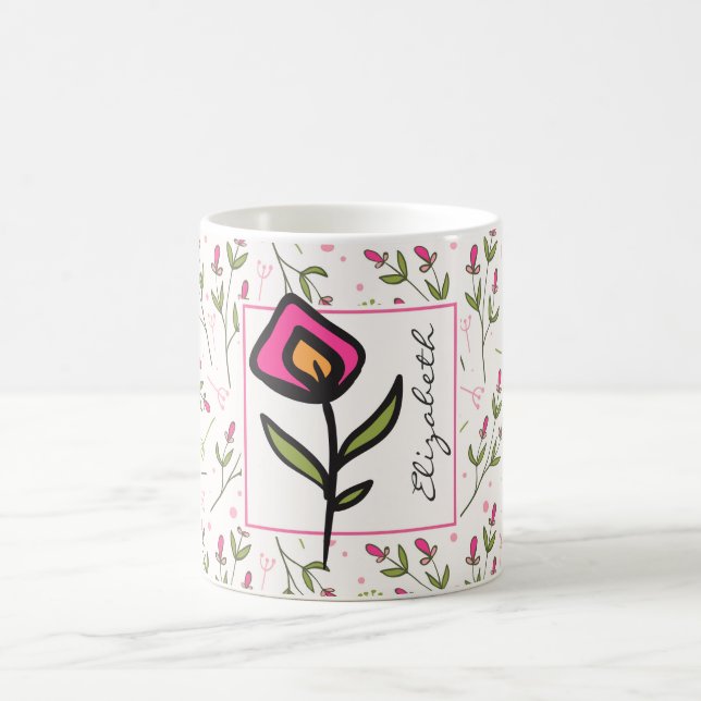 Mug Fleurs sauvages - Pétales roses et orange Personna (Centre)
