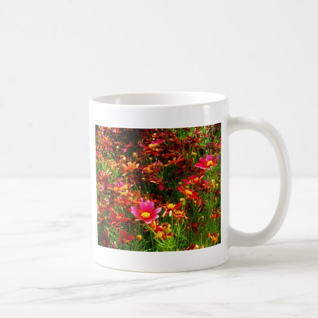 Mug Fleurs sauvages rose et jaune pâle (Droite)