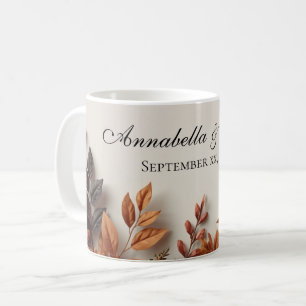 Mug Fleurs Séchées Automne Floral Nom Personnalisé