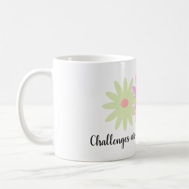 Mug Fleurs simples et citation courte (Gauche)