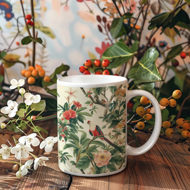 Mug Fleurs tropicales colorées Oiseaux (Créateur téléchargé)