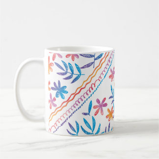 Mug Fleurs tropicales dessinées à la main, motif feuil