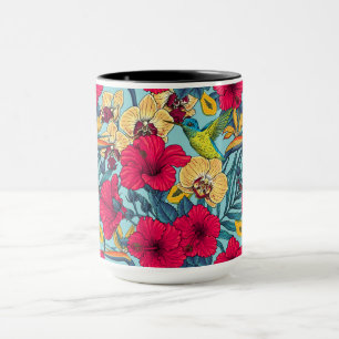 Mug Fleurs tropicales et colibri - Botanica d'été