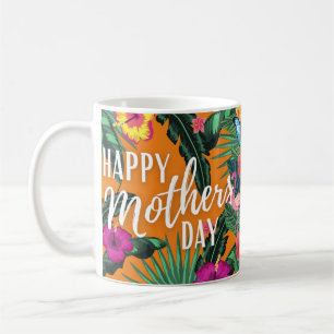 Mug Fleurs tropicales Flamants roses Bonne fête des mè