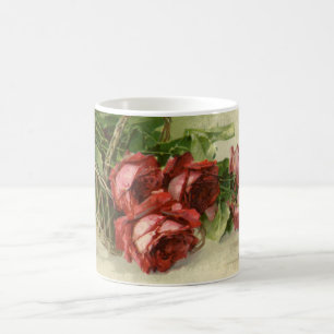 Mug Fleurs victoriennes vintage, roses rouges