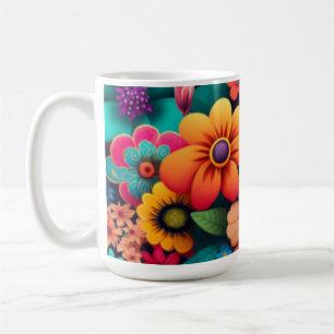 Mug Fleurs vintages colorées et vives