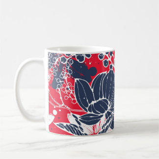 Mug Fleurs vintages Creusées À La Main, Motif Élégant.