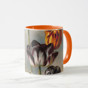 Mug Fleurs vintages de tulipes variées dans un paysage
