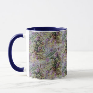 Mug Fleurs violettes de Wisteria américain vintage Flo