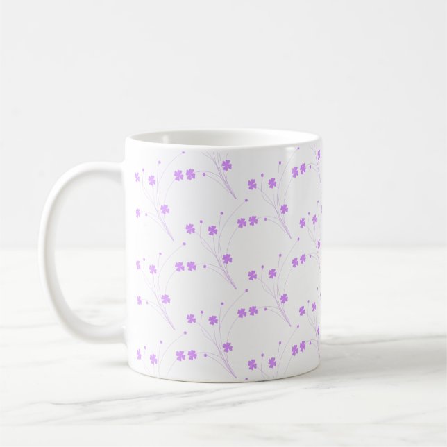 Mug Fleurs violettes Lilac, Petite Impression Florale  (Gauche)