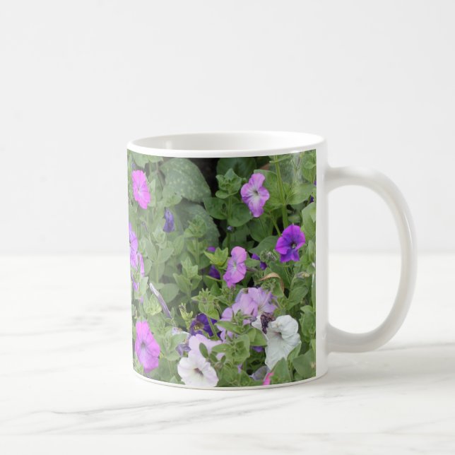 Mug Fleurs violettes Thème du jardin de printemps Pétu (Droite)