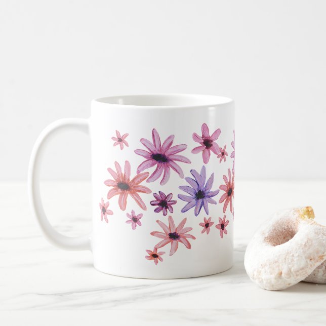 Mug Fleurs Whimsical (Avec donut)