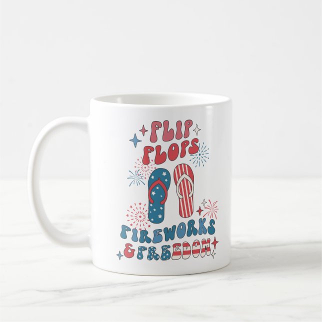 Mug Flip Flops Fireworks Freedom (Gauche)