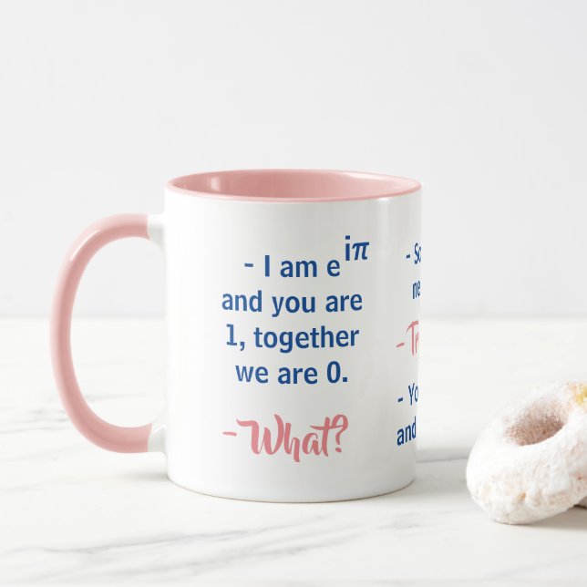 Mug Flirts de premier cycle en mathématiques - Drôle M (Avec donut)