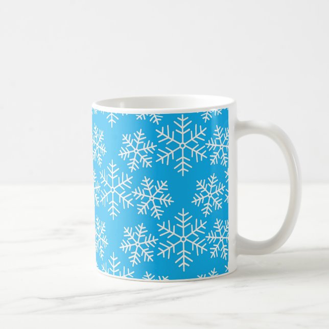 Mug Flocon de neige bleu et blanc Noël Motif (Droite)