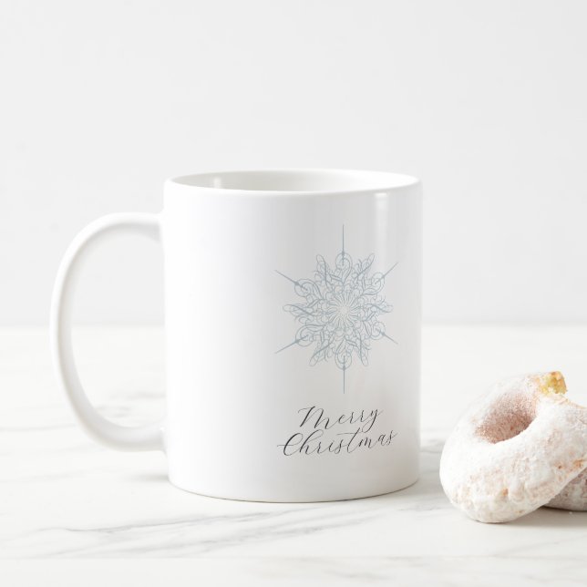 Mug Flocon de neige bleu glace Joyeux Noël Musique (Avec donut)