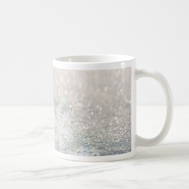 Mug Flocon de neige Bokeh Bling d'hiver (Droite)