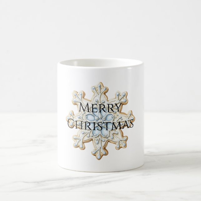 Mug Flocon de neige de Noël à la crème bleue (Centre)