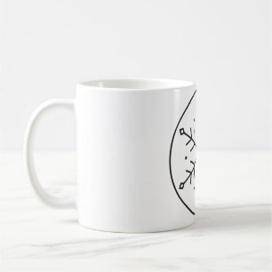Mug Flocon de neige géométrique dans un cercle en trav