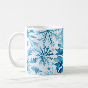 Mug Flocons de neige bleus magie hivernale