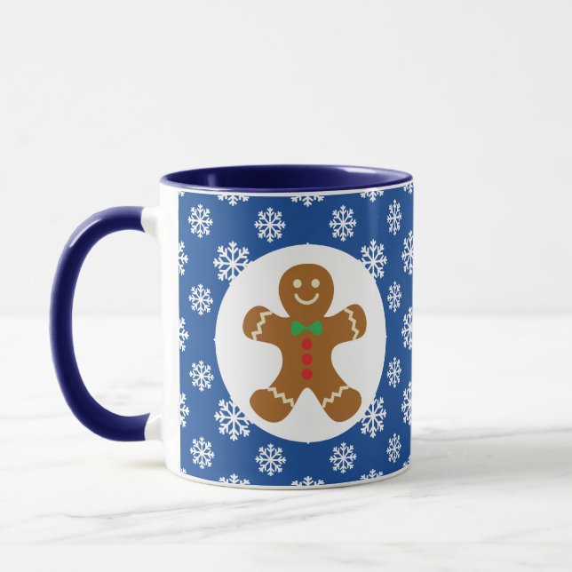 Mug Flocons de neige de Noël/bonhomme en pain d'épice (Gauche)