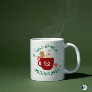 Mug Flocons de neige et étoiles personnels rouges et v