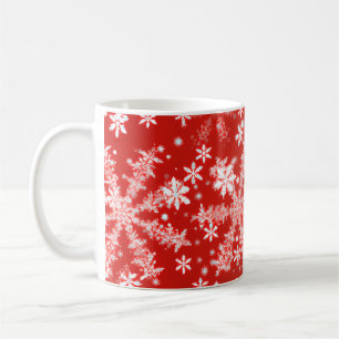 Mug Flocons de neige rouges et blancs