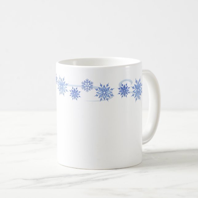 Mug Flocons de neige Tasse-Bleus de café en céramique (Devant droit)