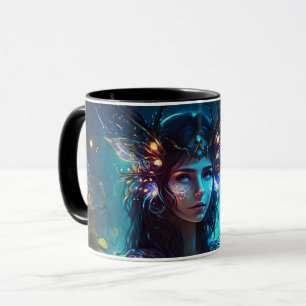 Mug Flora fée forêt abstrait cool lunaire