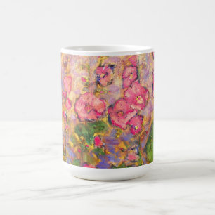 Mug floraison de roses trémière