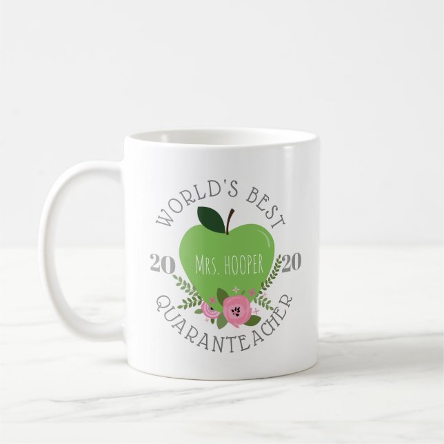 Mug Floral Apple, le meilleur professeur de quartier d (Gauche)