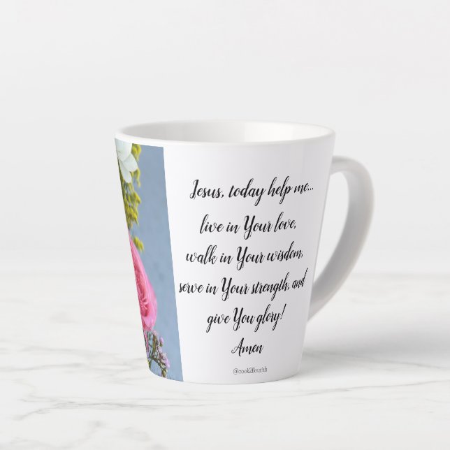 Mug floral avec prière (Angle droit)