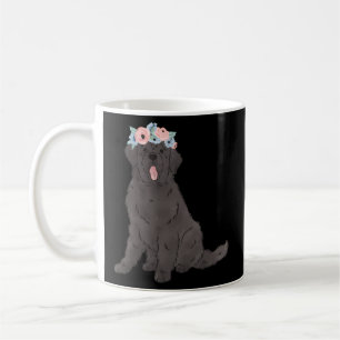 Mug Floral Black Newfie Terre-Neuve Chien Maman