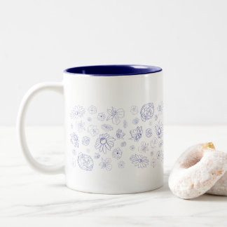 Mug floral bleu