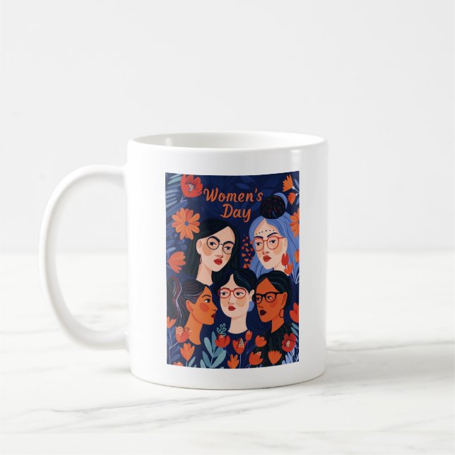 Mug Floral Blue Journée internationale des femmes (Gauche)