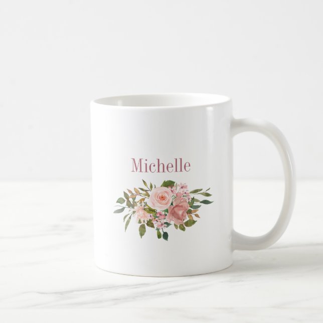 Mug Floral Blush et Rose Gold Bridesmaid (Droite)